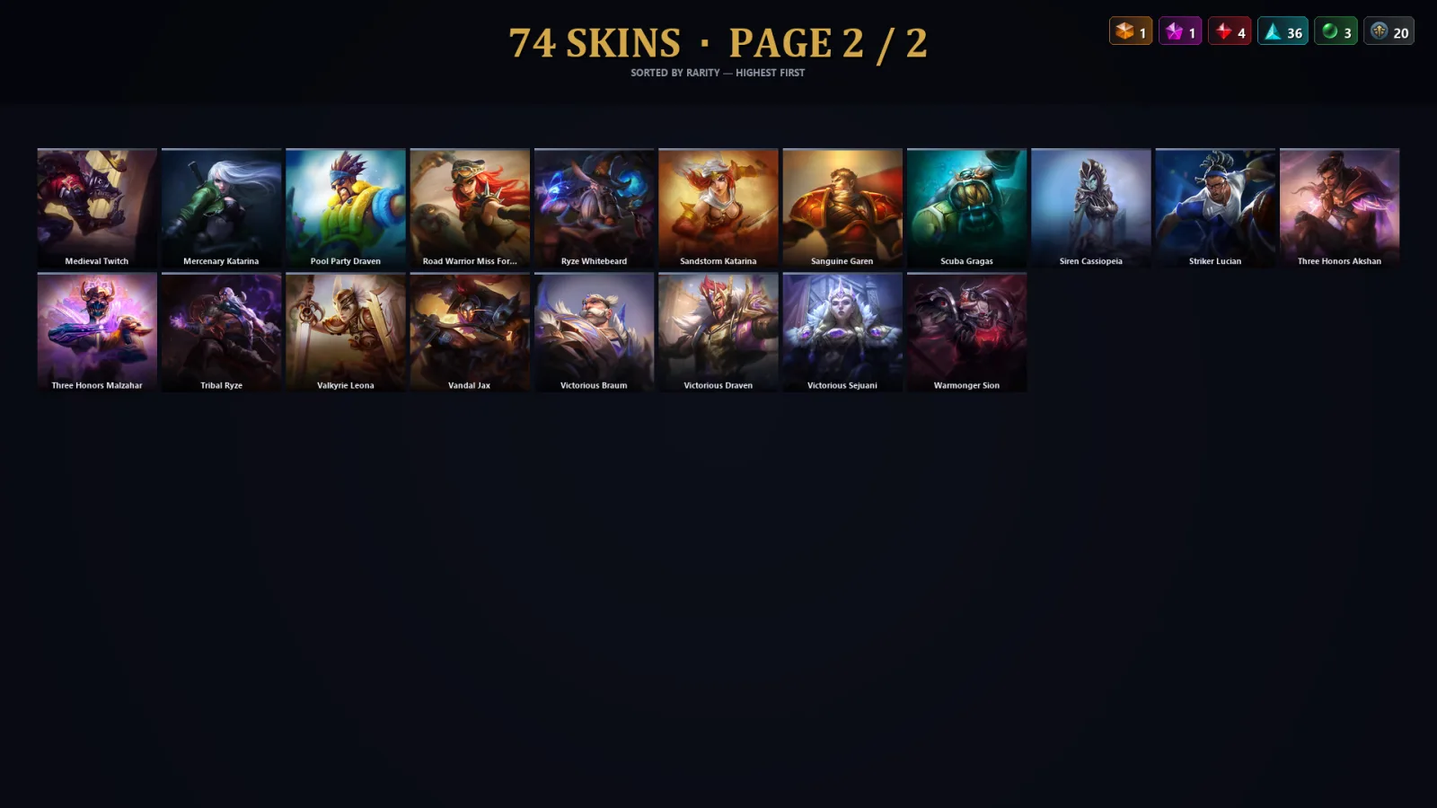[LoL] | EUW | Level 30 | Master | 172 Champions | 74 Skins