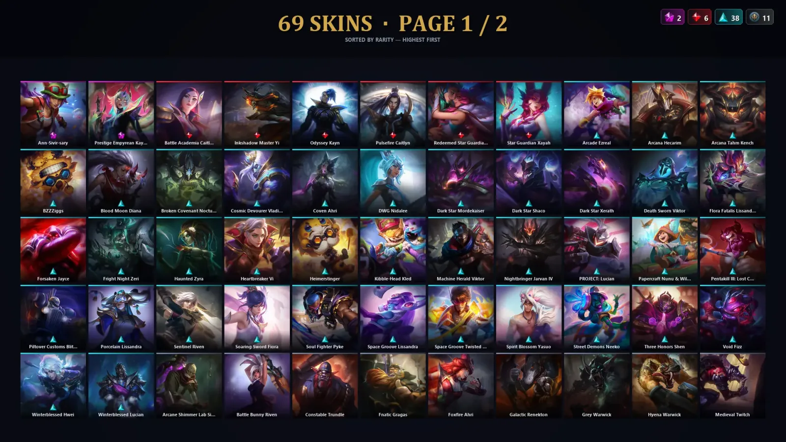 [LoL] | TR | Level 143 | Diamond IV | 172 Champions | 69 Skins | 62,237 BE — LoL account