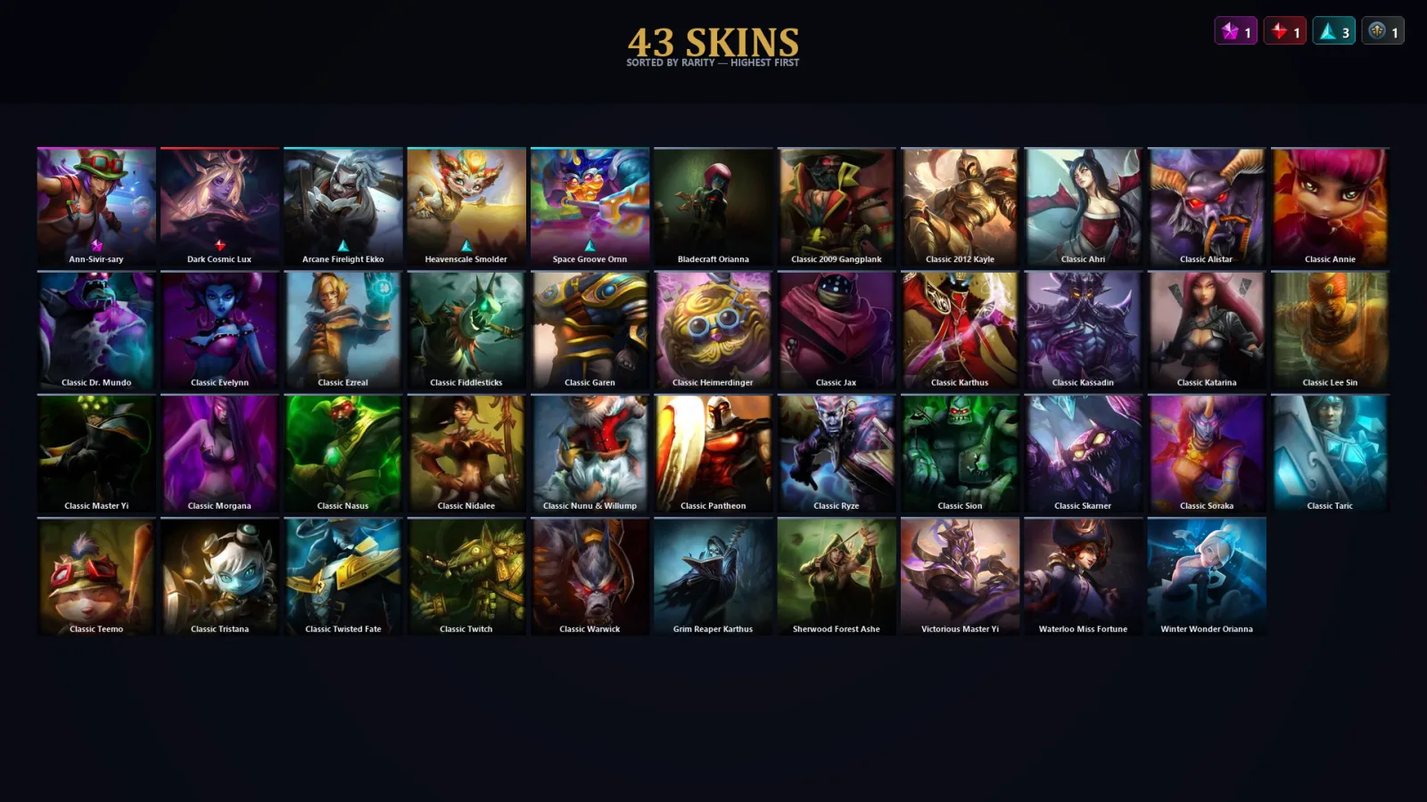 [LoL] | EUW | Level 62 | Gold I | 62 Champions | 43 Skins