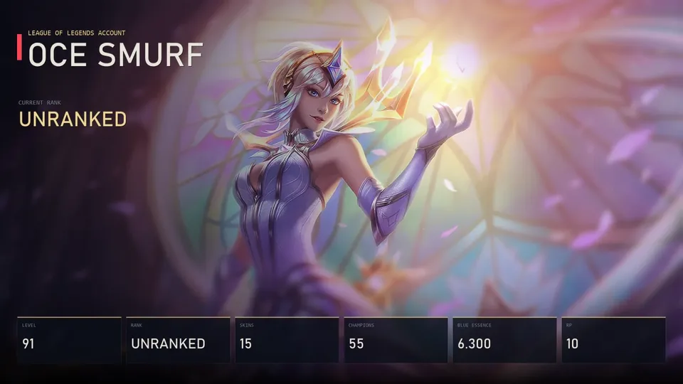 OCE | Elementalist Lux | Dark Star Cho'Gath | Beemo | Tyrant Swain | Spirit Fire Brand | AstroNautilus | Unranked | 15 Skin | 55 Champion — main preview