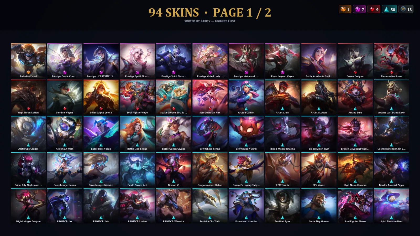 [LoL] | TR | Level 166 | Emerald III | 171 Champions | 94 Skins