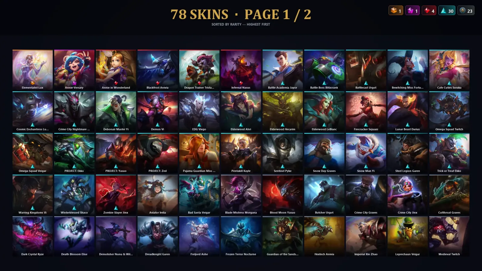 [LoL] | TR | Level 280 | 145 Champions | 78 Skins — LoL account