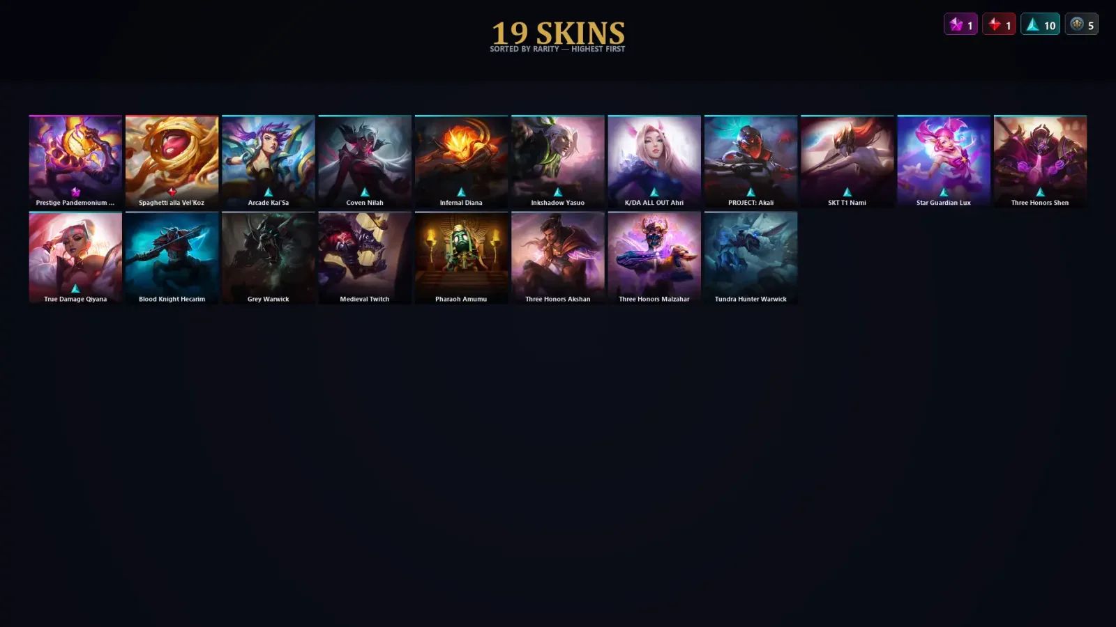 [LoL] | TR | Level 40 | Emerald IV | 107 Champions | 19 Skins | 11,400 BE