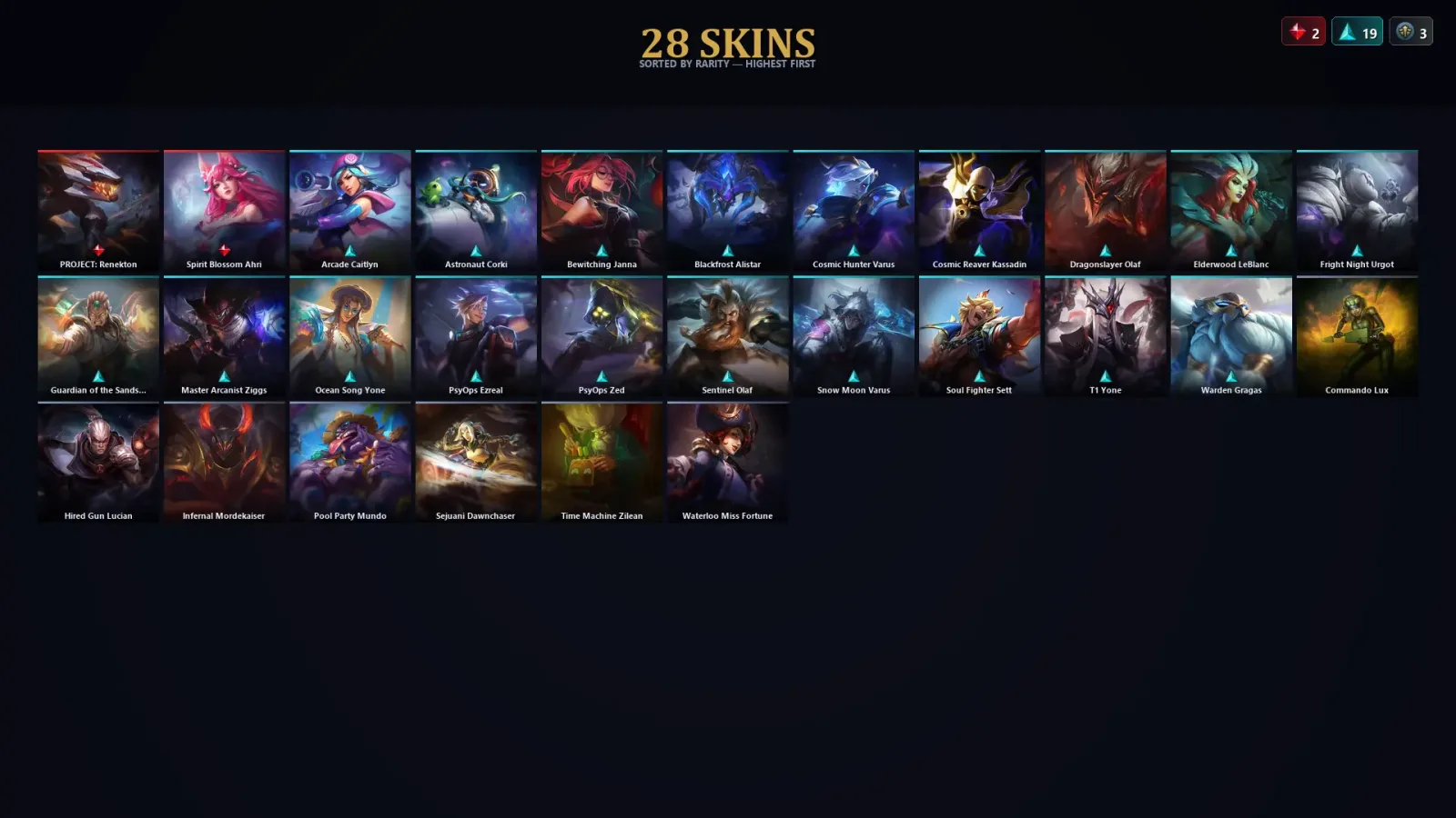 [LoL] | TR | Level 102 | 87 Champions | 28 Skins — LoL account