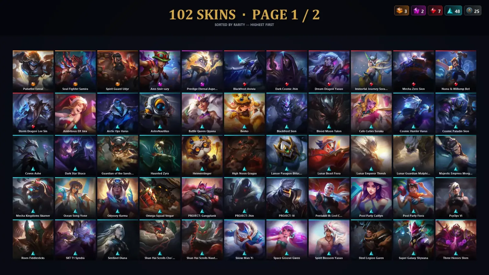 [LoL] | TR | Level 303 | Diamond II | 172 Champions | 102 Skins | 94,172 BE — LoL account