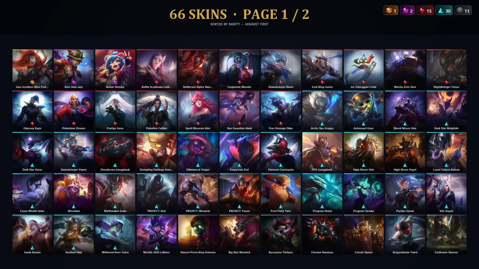 [LoL] | TR | Level 158 | 104 Champions | 66 Skins | 36,966 BE — LoL account
