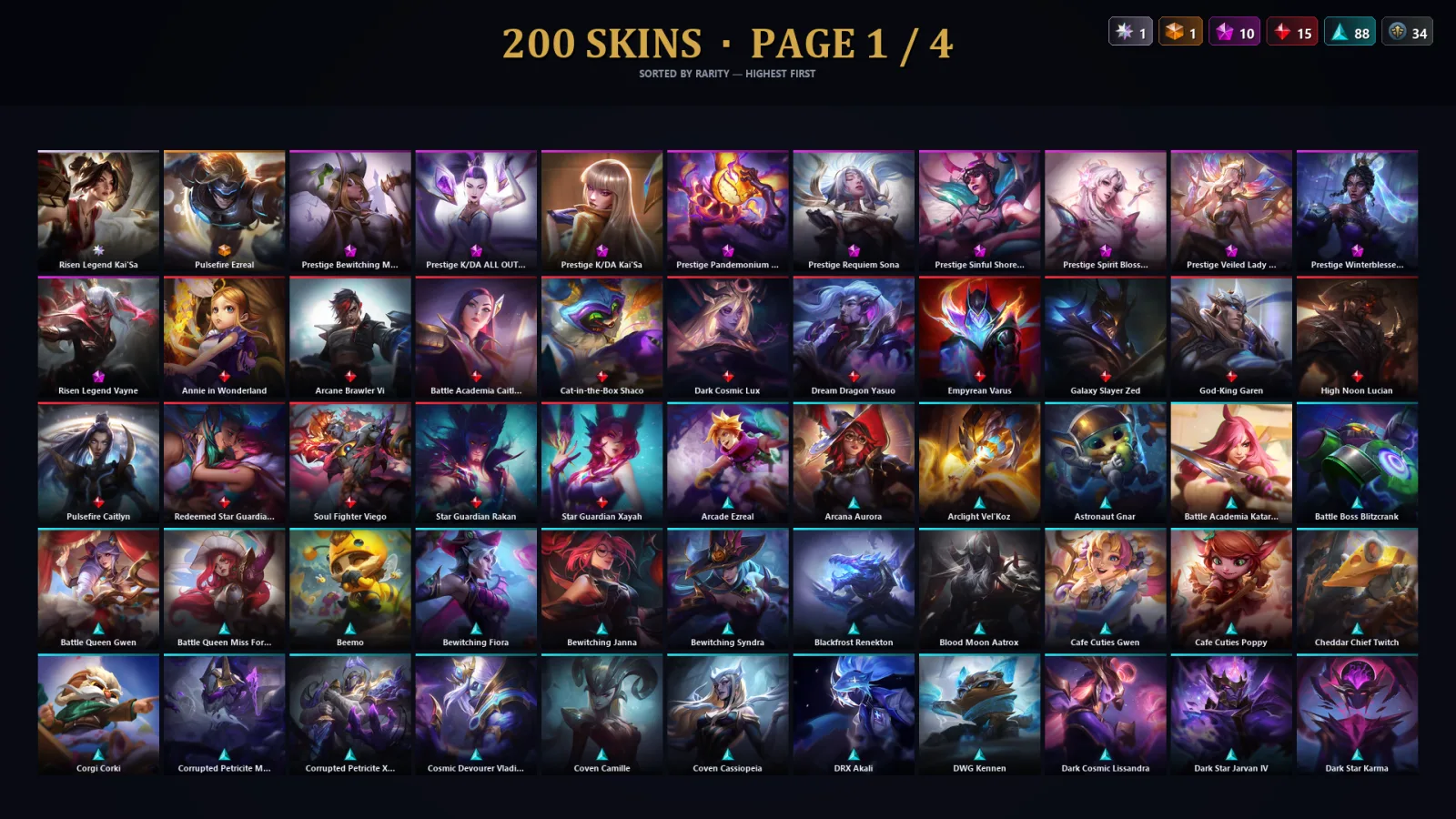 [LoL] | EUW | Level 182 | 173 Champions | 200 Skins | 27,401 BE