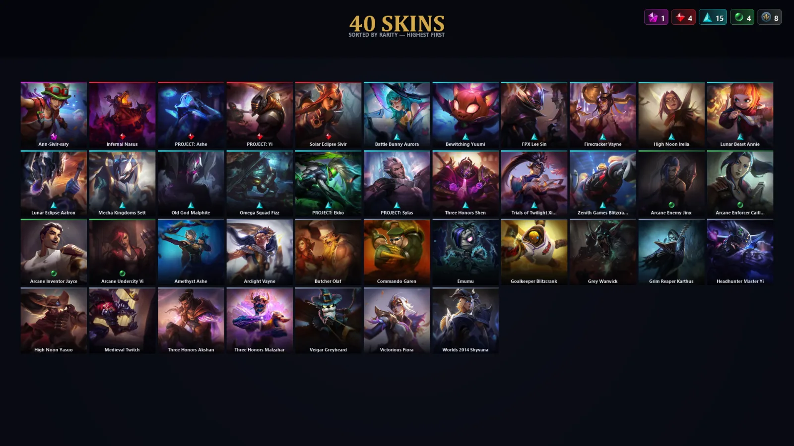 [LoL] | TR | Level 106 | Bronze I | 124 Champions | 40 Skins