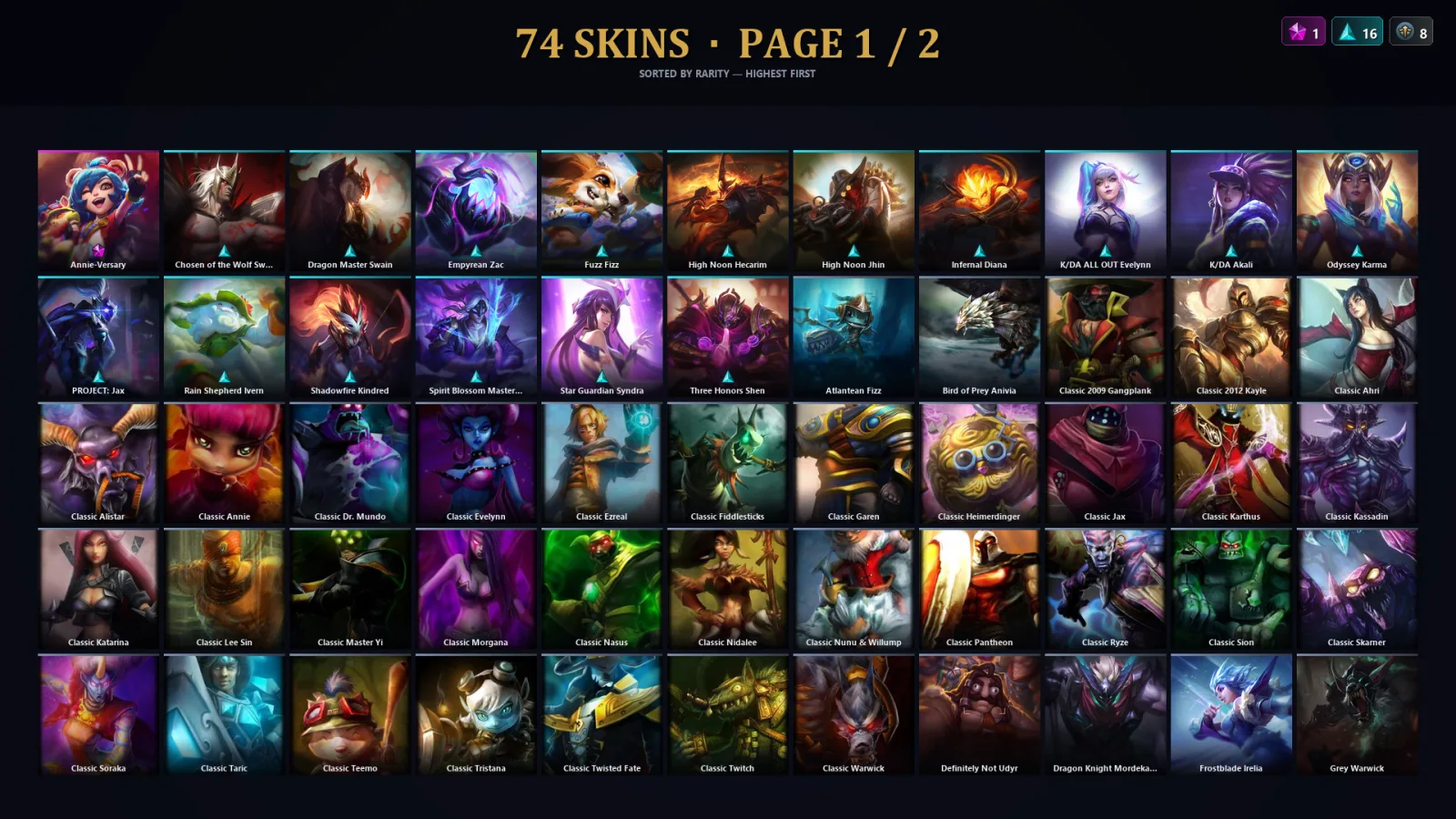 [LoL] | TR | Level 115 | Diamond IV | 124 Champions | 42 Skins | 26,649 BE