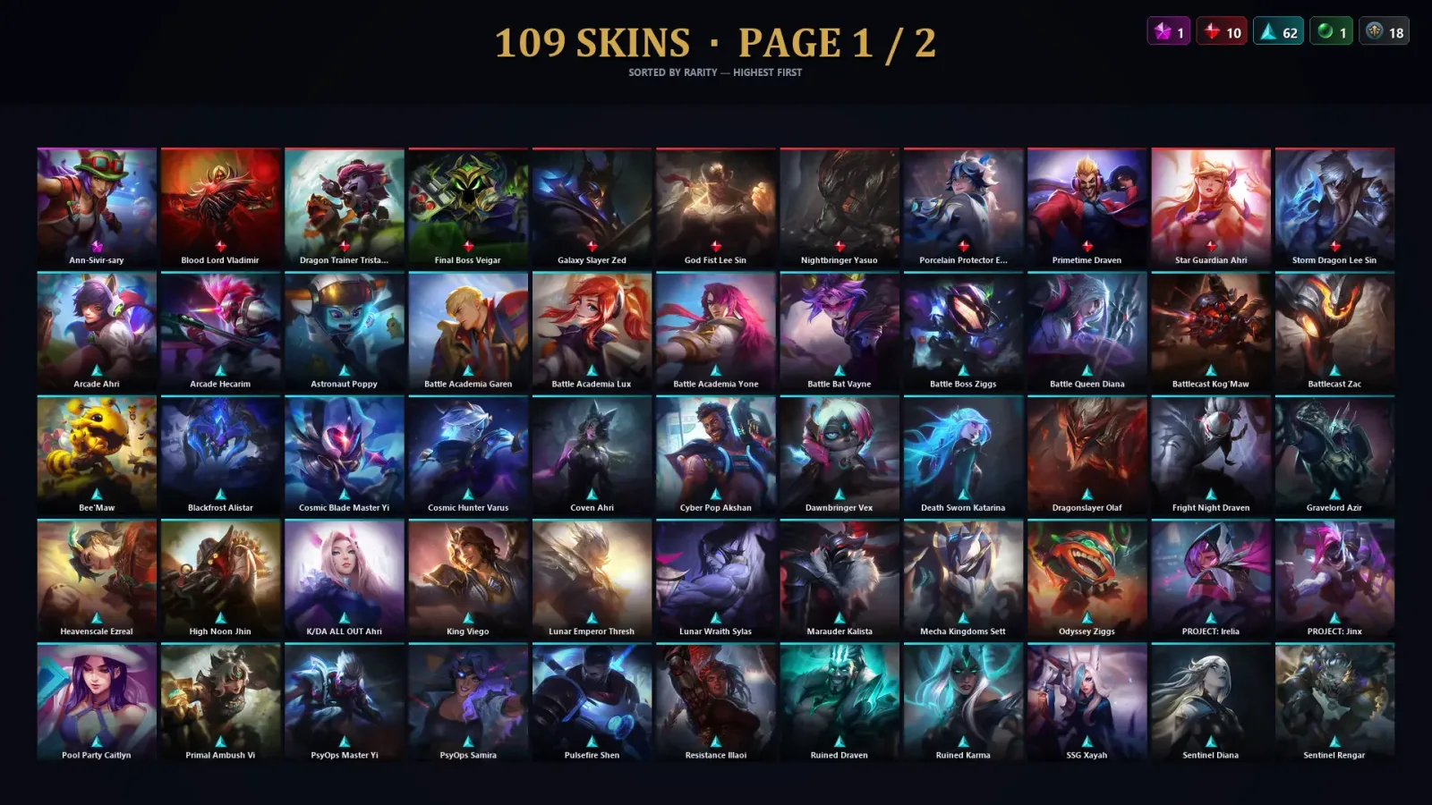 [LoL] | TR | Level 218 | Emerald III | 149 Champions | 109 Skins | 13,432 BE — LoL account