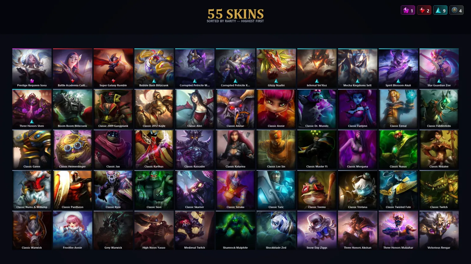 [LoL] | TR | Level 44 | Diamond II | 65 Champions | 23 Skins | 35,942 BE