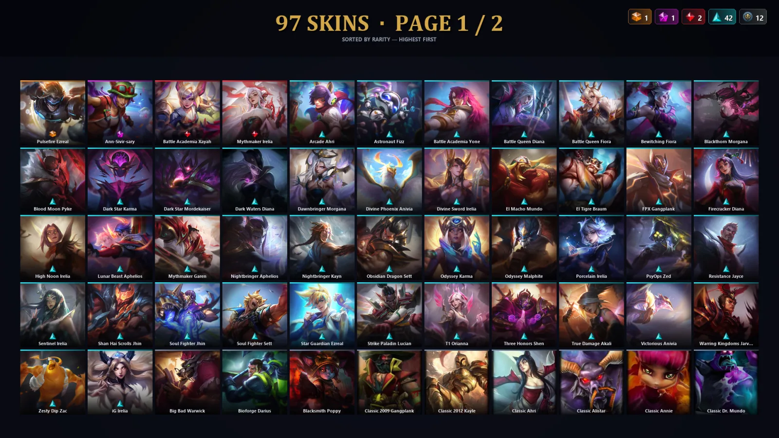 [LoL] | EUW | Level 30 | Master | 142 Champions | 97 Skins