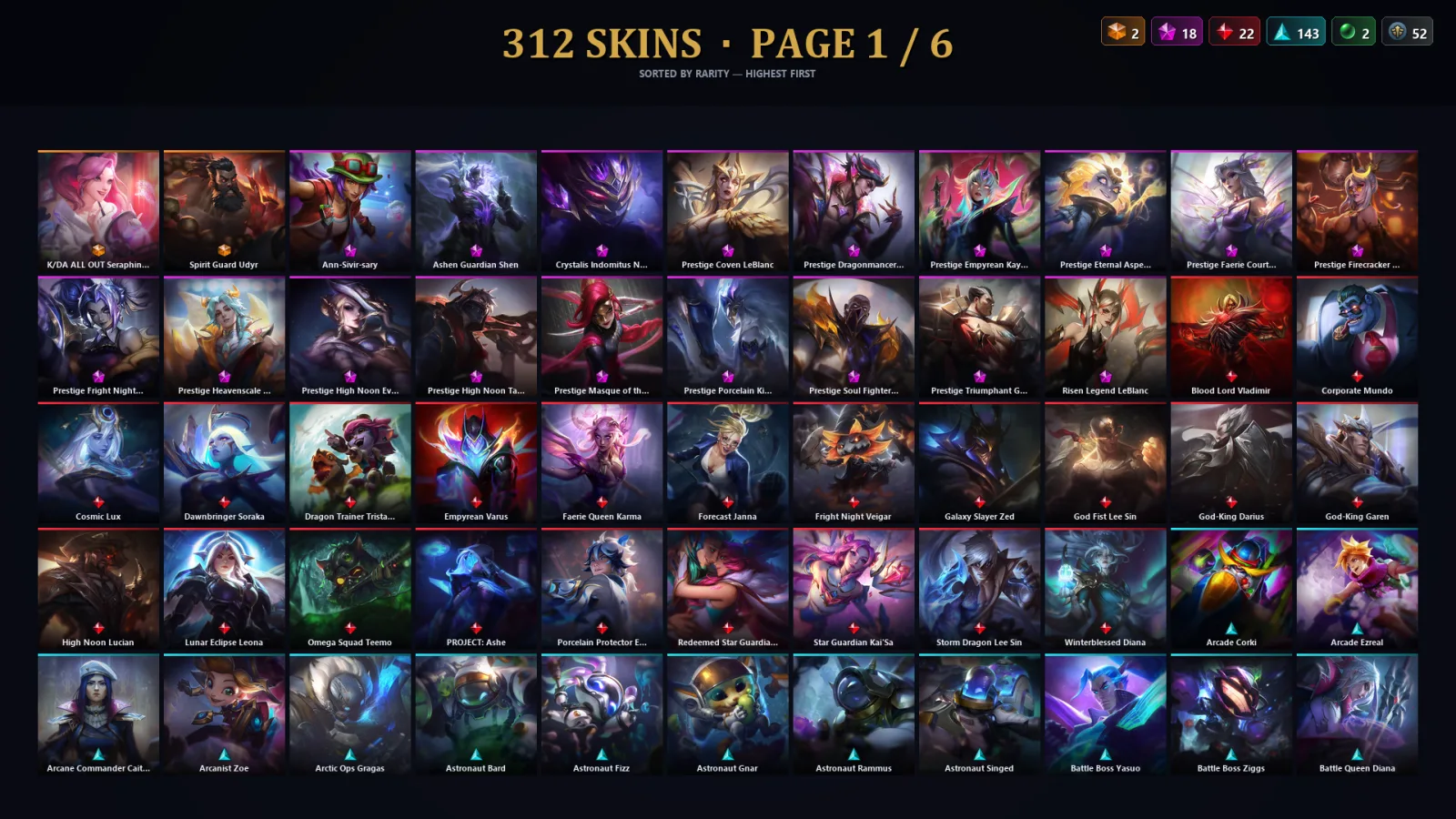 [LoL] | EUW | Level 30 | Master | 173 Champions | 312 Skins | 108,433 BE