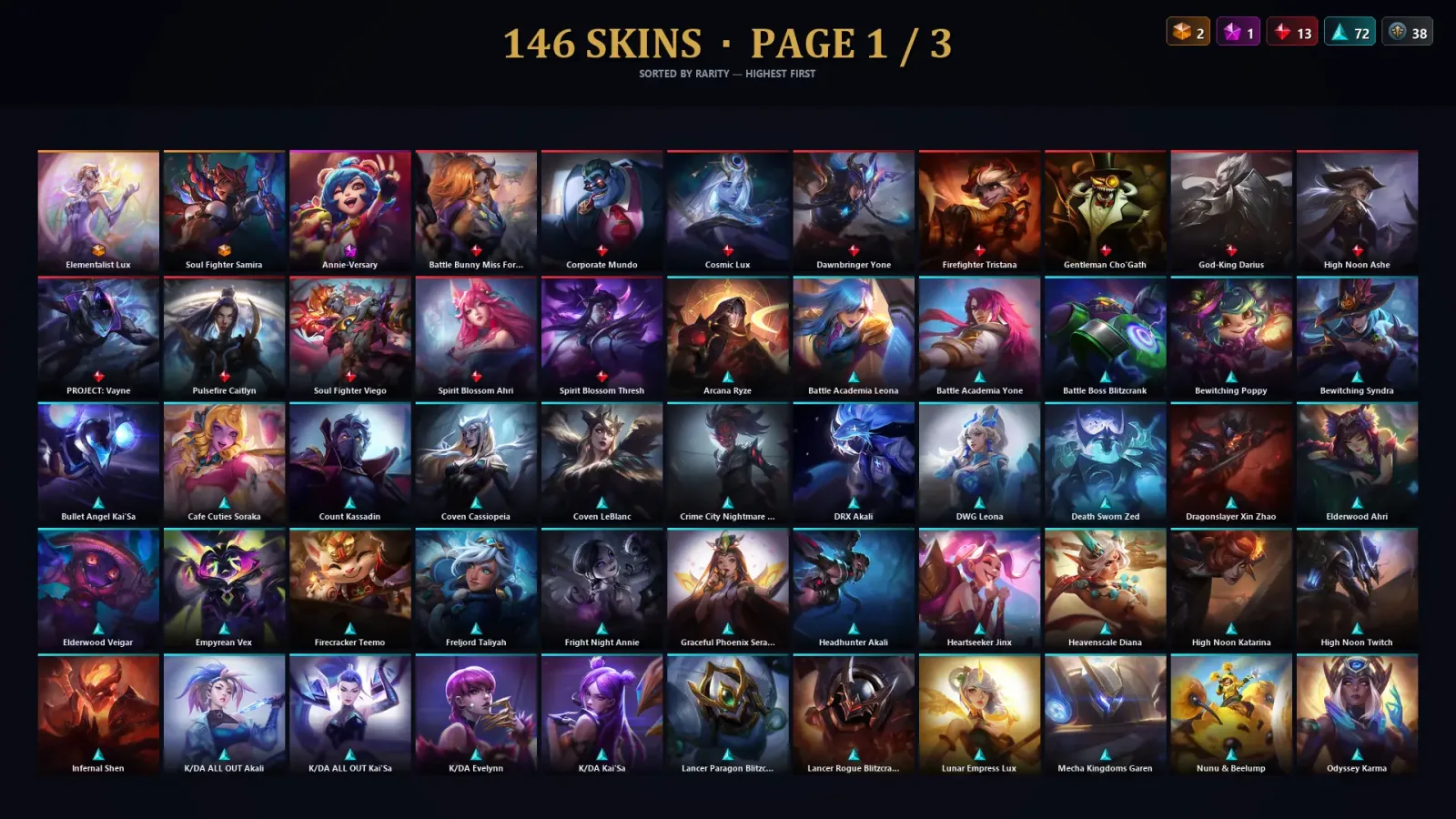 [LoL] | EUW | Level 30 | Master | 147 Champions | 146 Skins | 16,703 BE