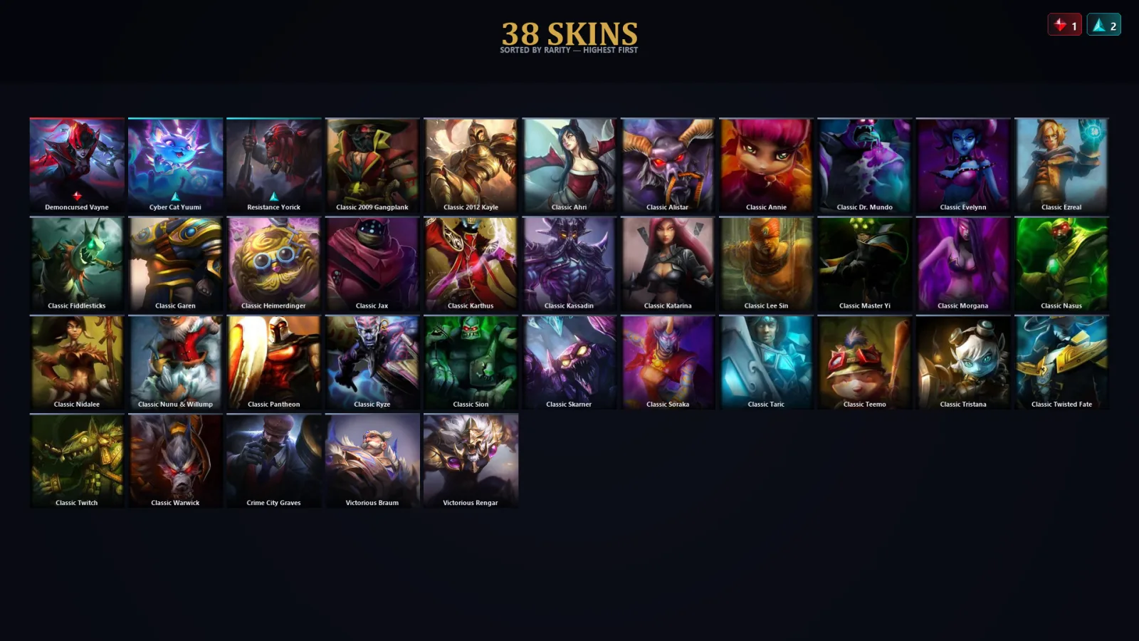 [LoL] | TR | Level 38 | Diamond IV | 83 Champions | 38 Skins