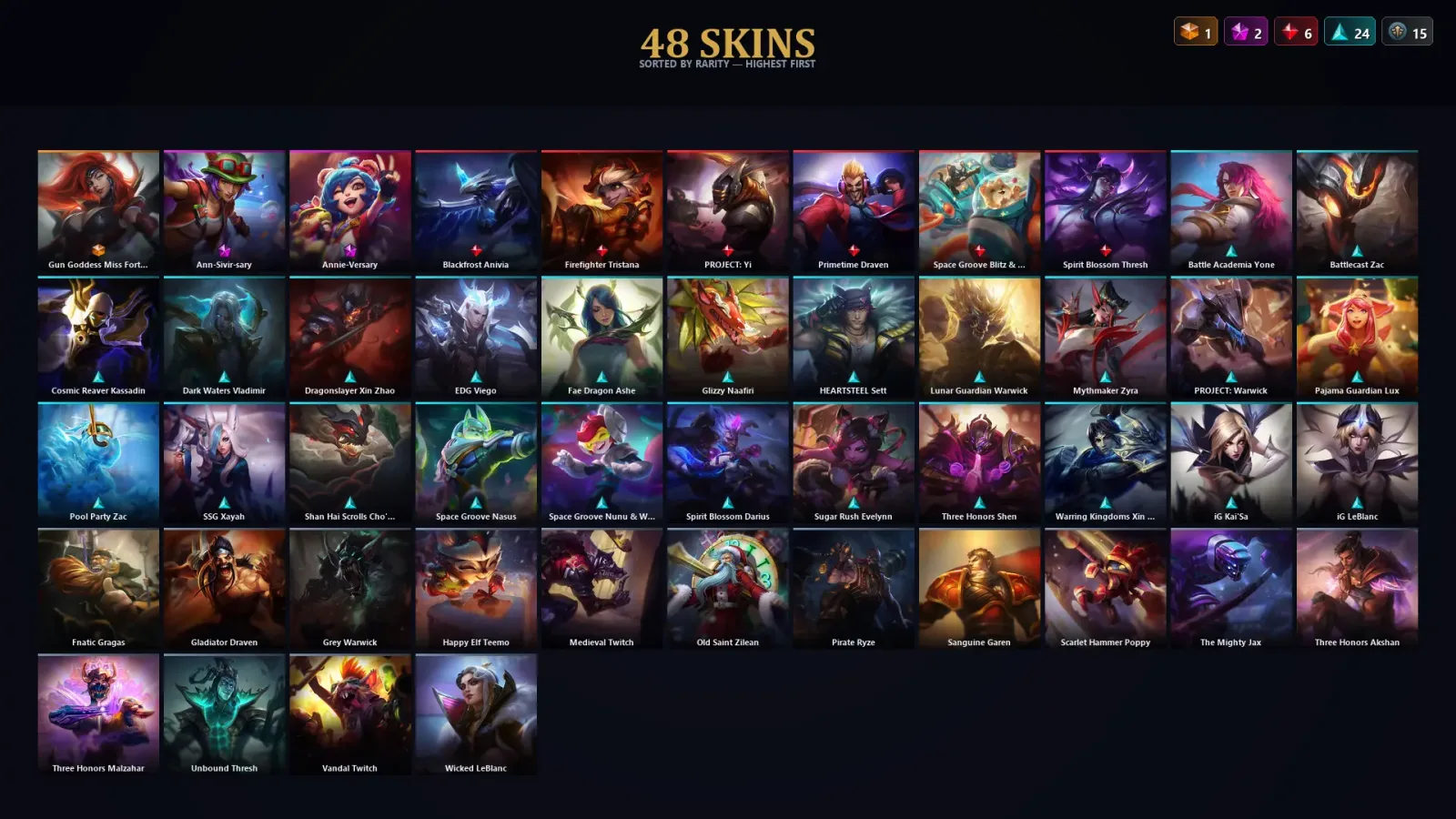 [LoL] | EUW | Level 58 | Gold IV | 107 Champions | 48 Skins | 15,234 BE — LoL account