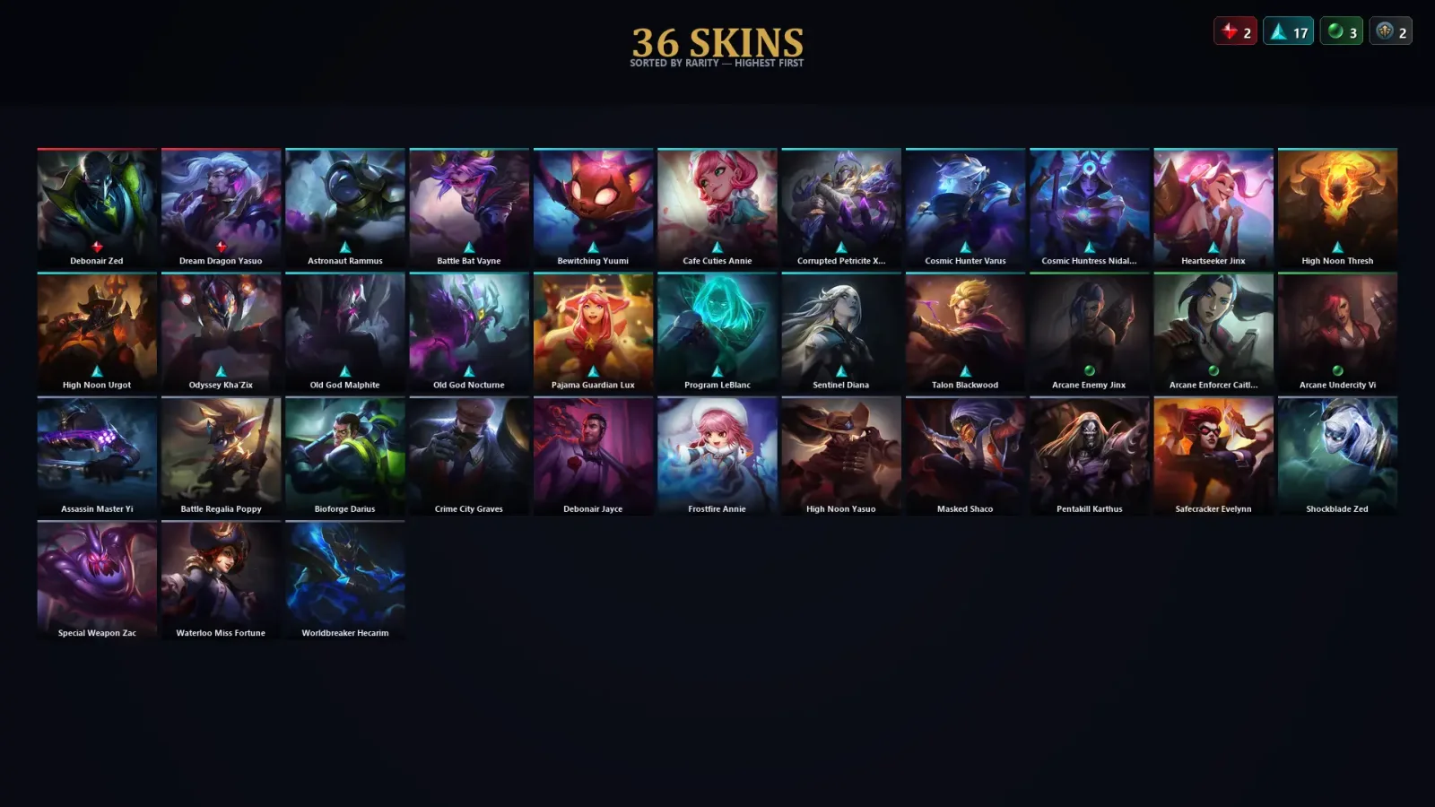 [LoL] | TR | Level 108 | Diamond III | 97 Champions | 36 Skins