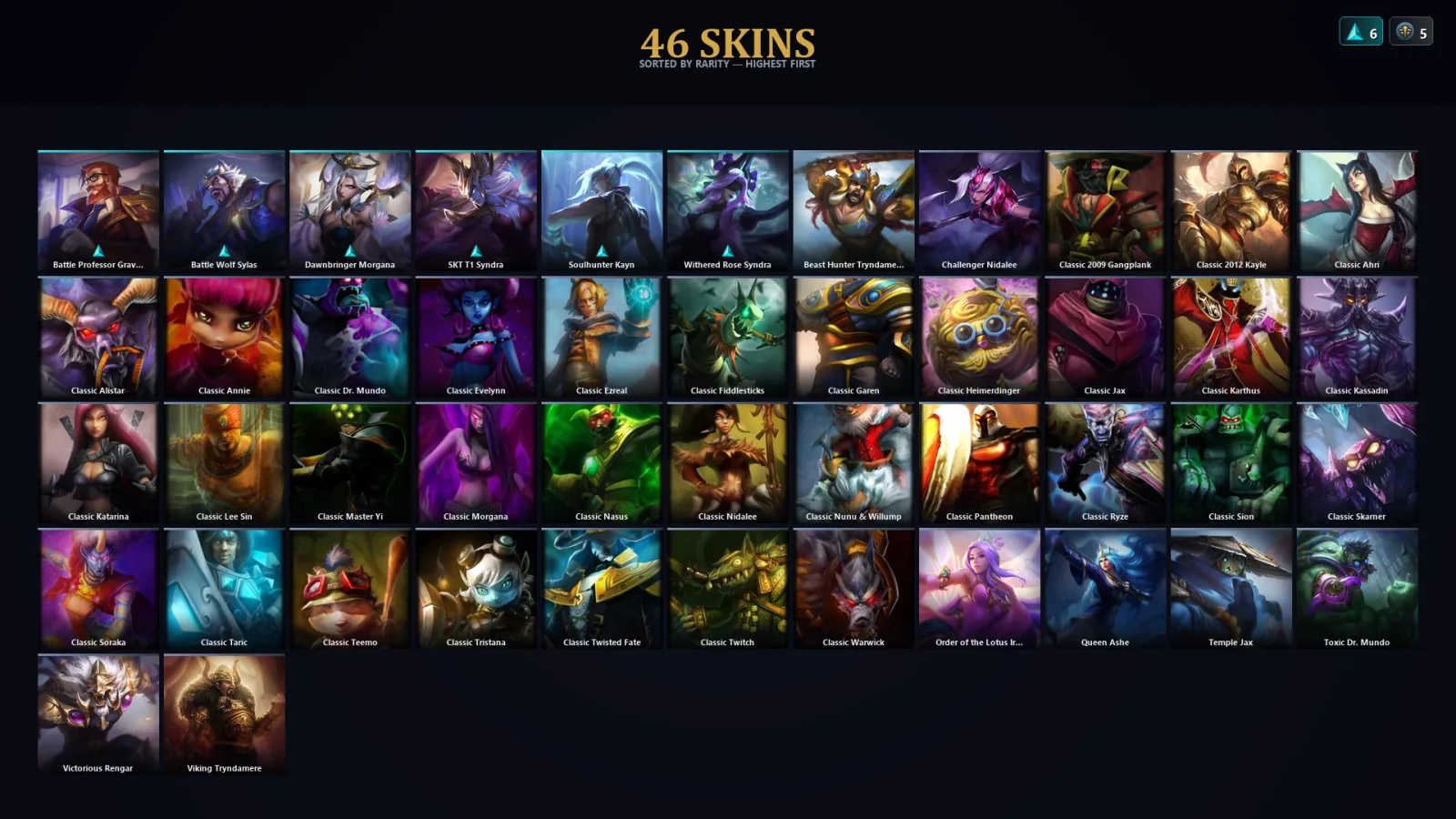 [LoL] | EUW | Level 58 | Platinum IV | 60 Champions | 46 Skins