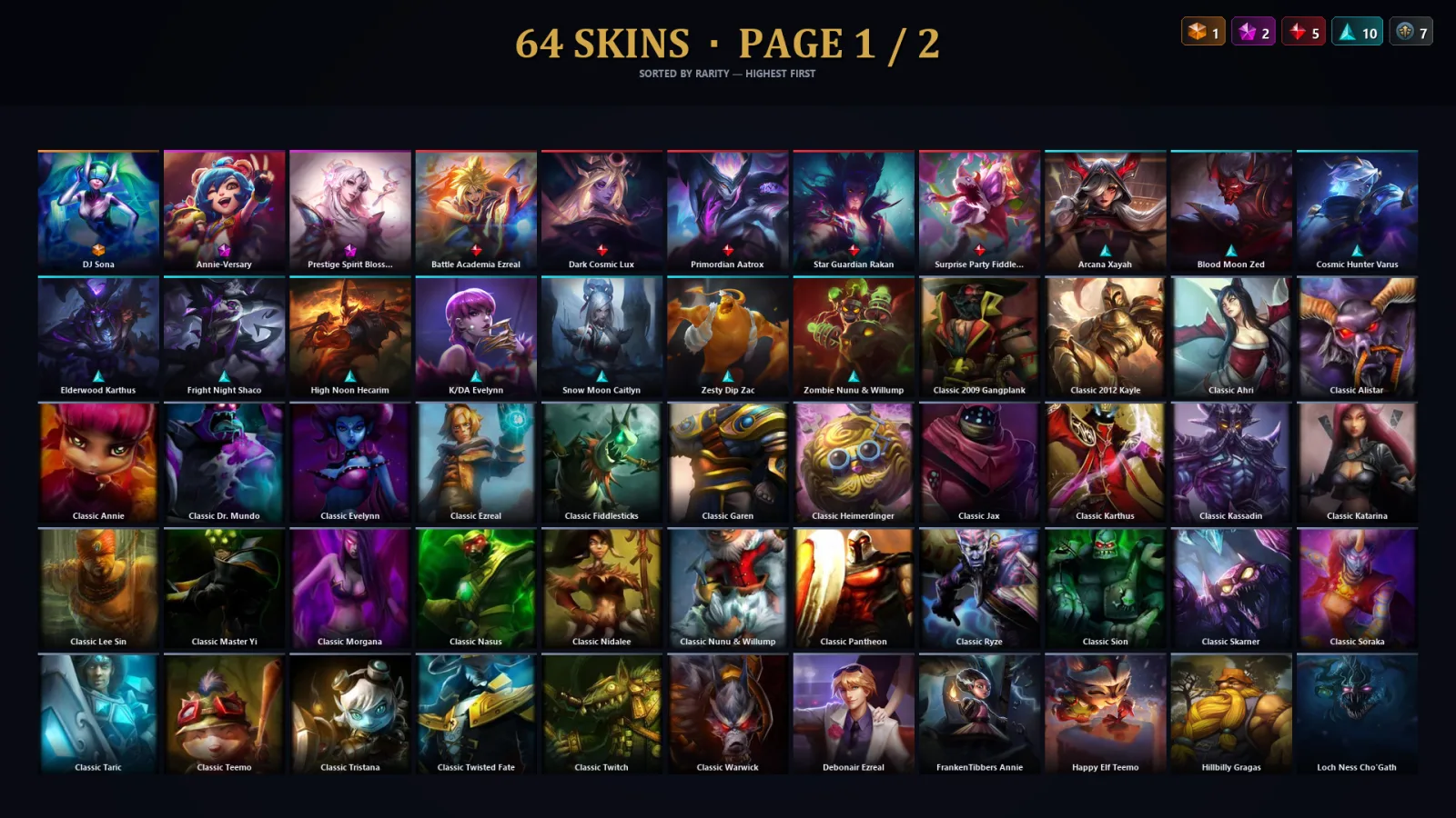 [LoL] | TR | Level 88 | Diamond II | 111 Champions | 32 Skins | 36,413 BE