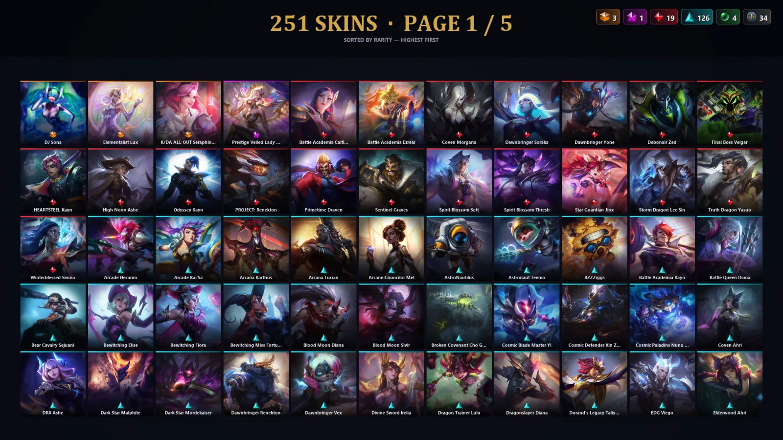 [LoL] | NA | Level 335 | 173 Champions | 219 Skins | 64,731 BE