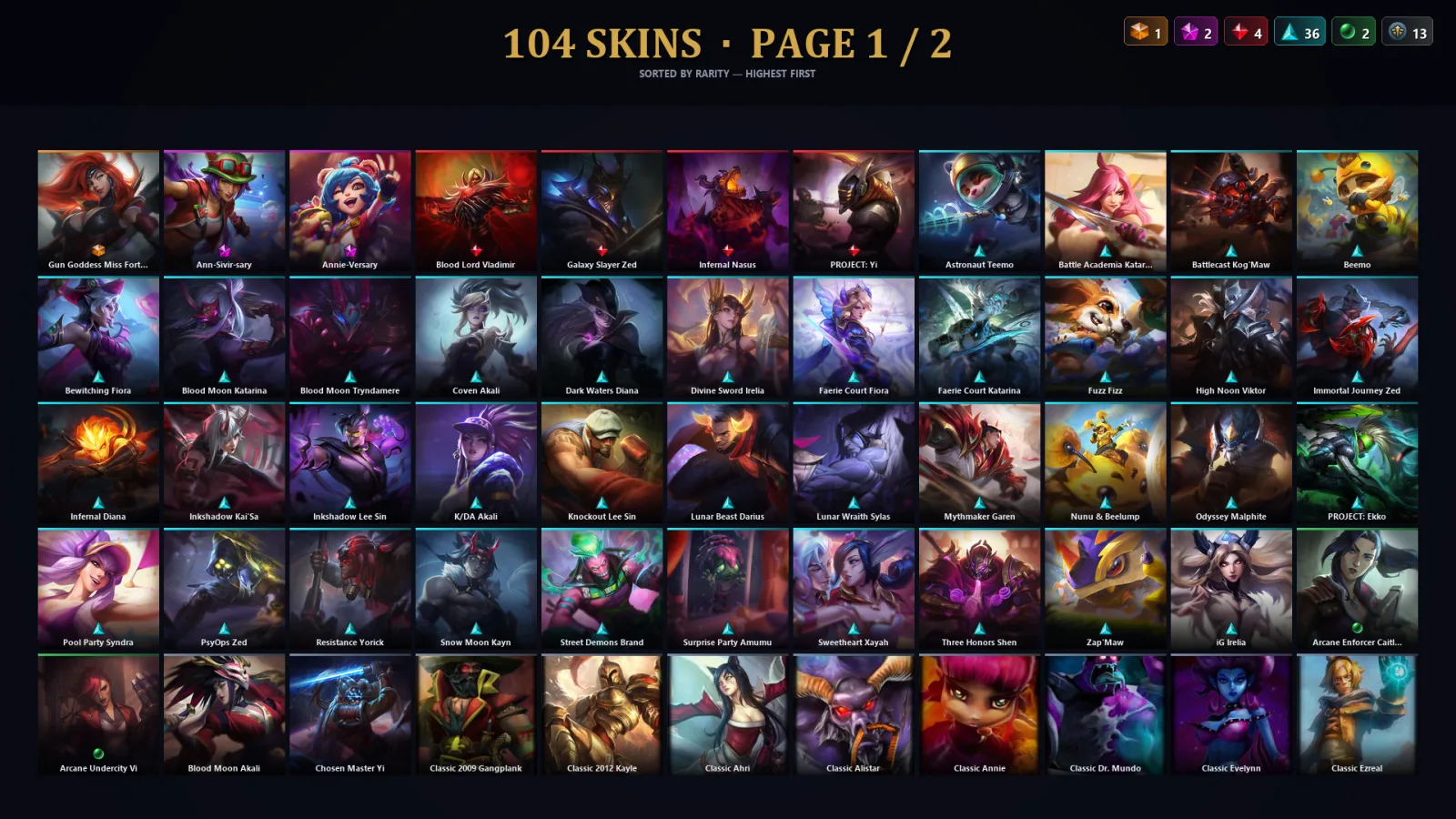 [LoL] | TR | Level 256 | Gold III | 137 Champions | 72 Skins | 29,514 BE