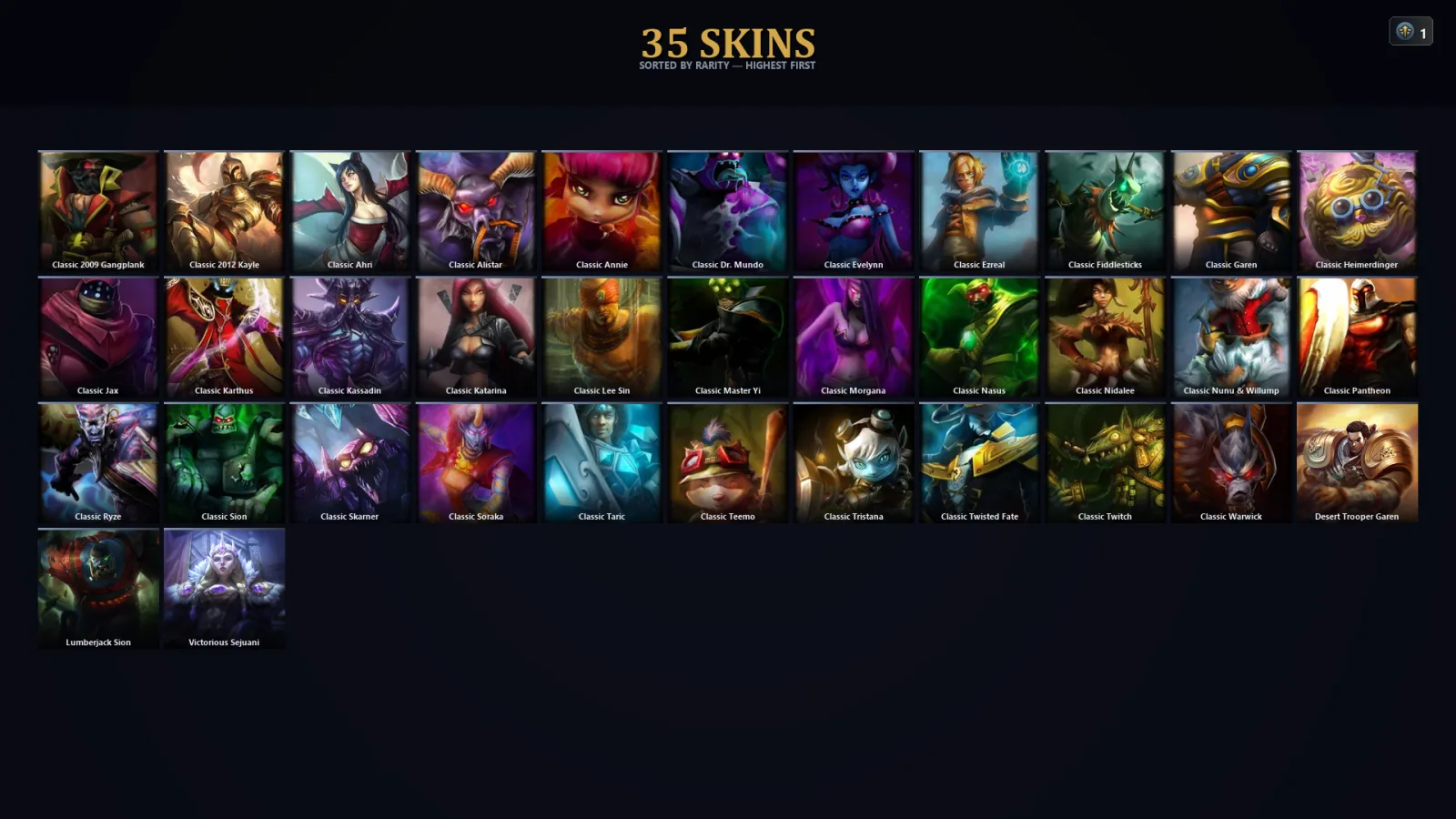 [LoL] | EUW | Level 40 | Gold III | 29 Champions | 35 Skins