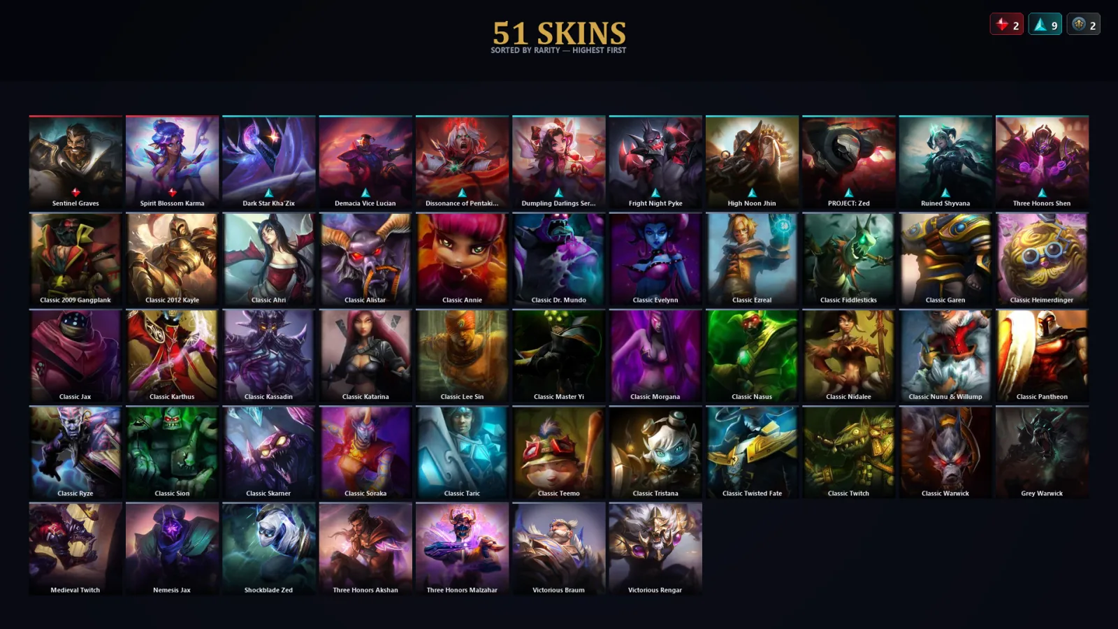 [LoL] | TR | Level 63 | Emerald III | 100 Champions | 51 Skins | 14,937 BE