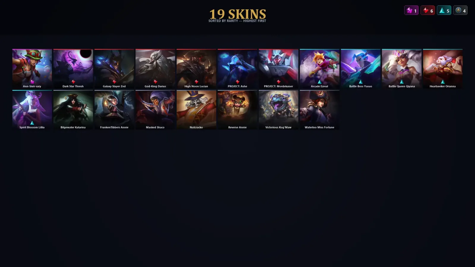 [LoL] | TR | Level 36 | 160 Champions | 19 Skins — LoL account