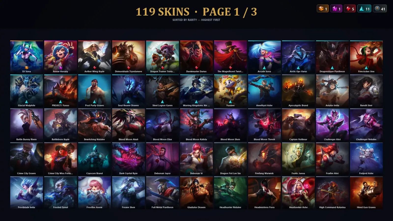 [LoL] | EUW | Level 43 | Bronze IV | 75 Champions | 119 Skins — LoL account