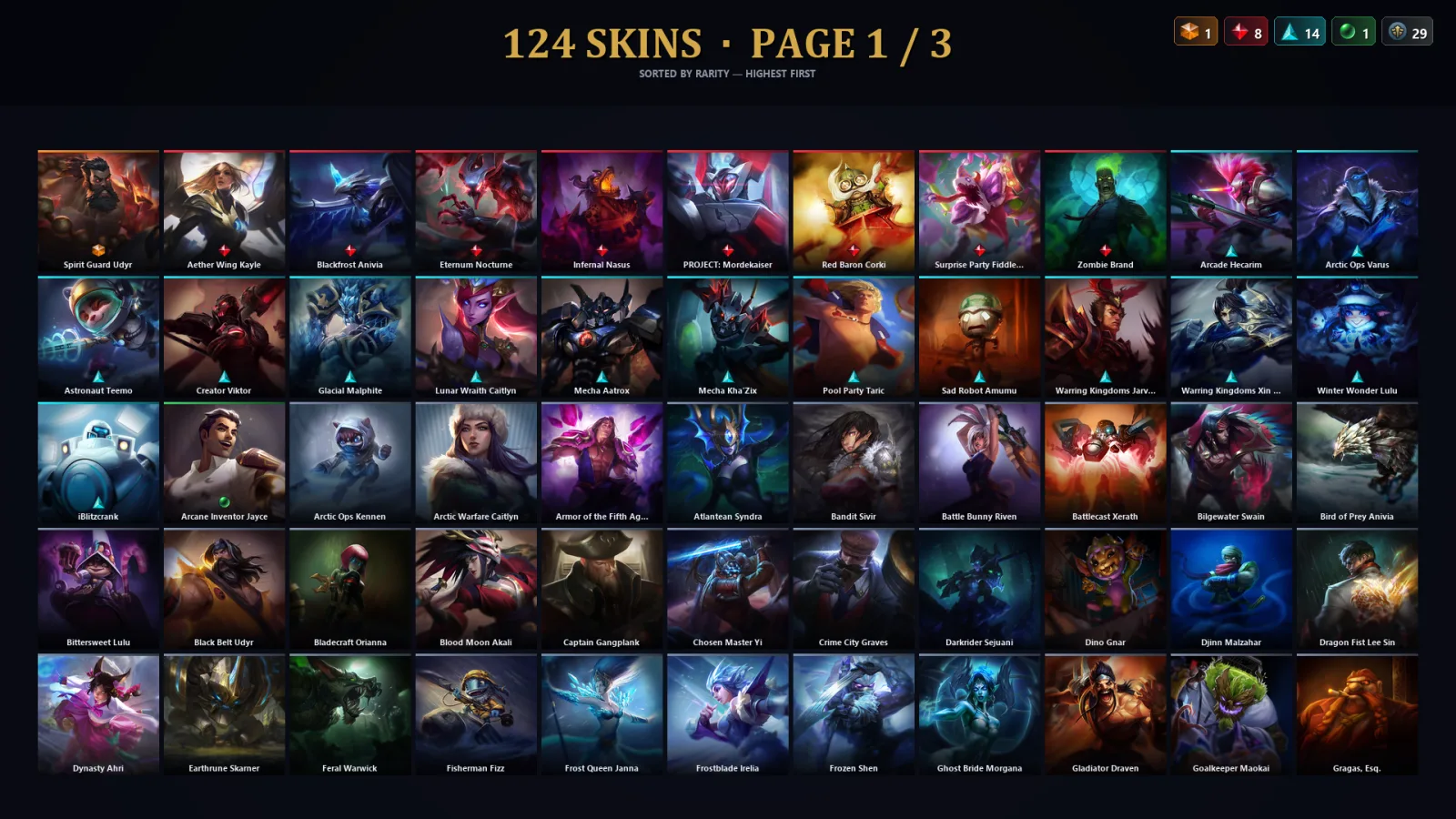 [LoL] | EUW | Level 37 | 126 Champions | 124 Skins
