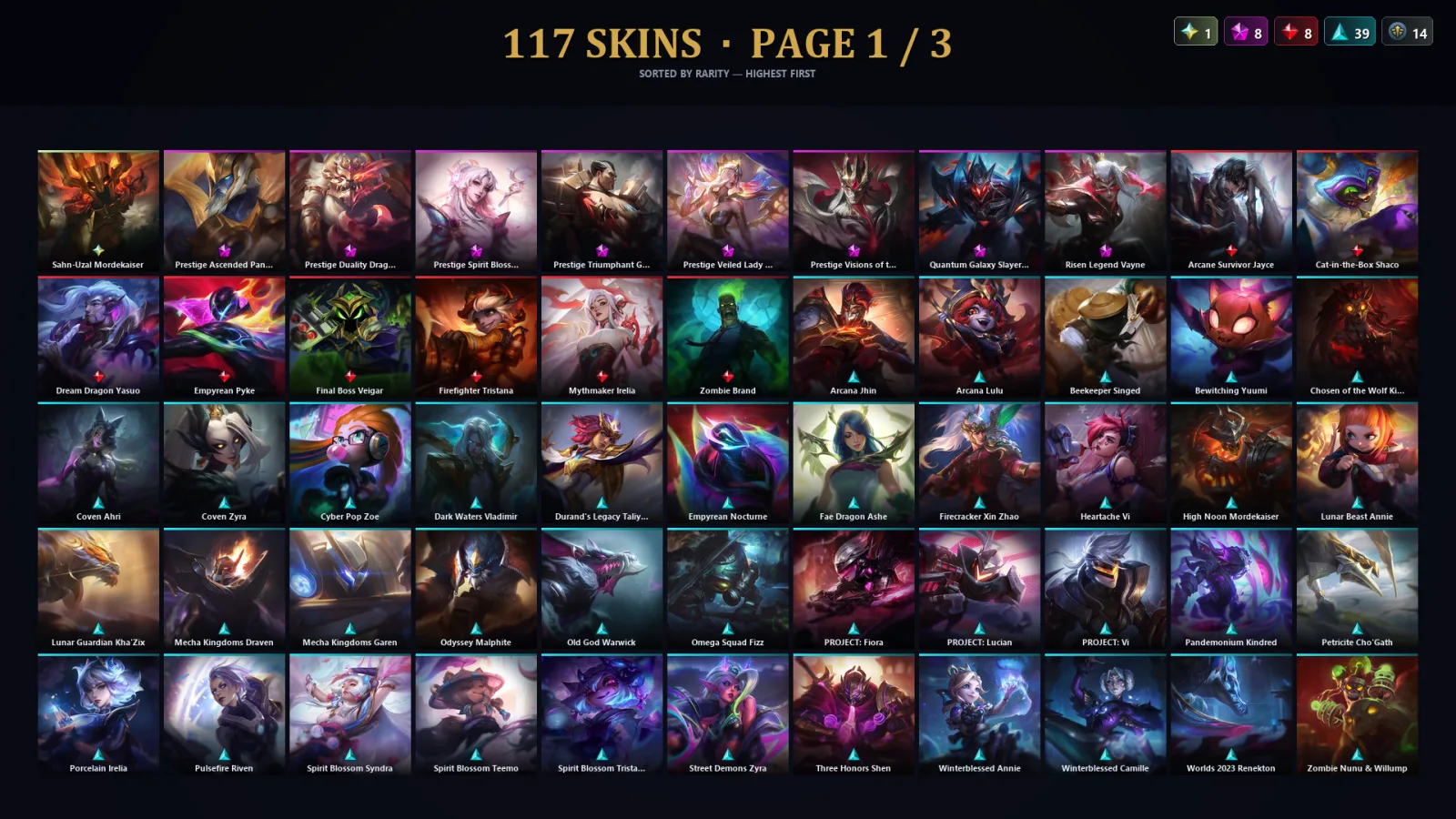 [LoL] | TR | Level 175 | Diamond IV | 158 Champions | 117 Skins | 66,148 BE