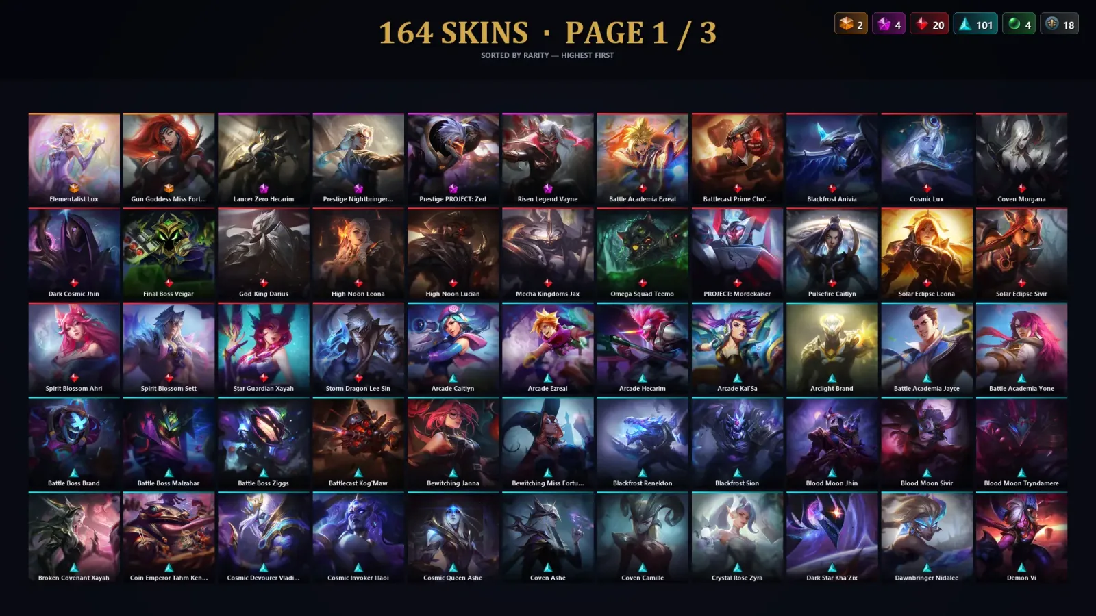[LoL] | TR | Level 298 | 172 Champions | 164 Skins — LoL account