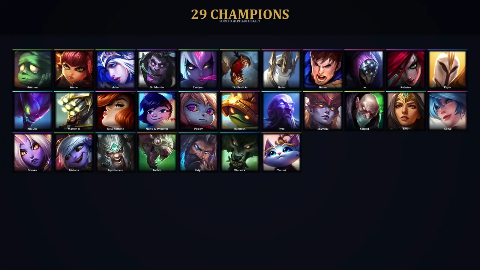 [LoL] | EUW | Level 35 | 29 Champions — LoL account
