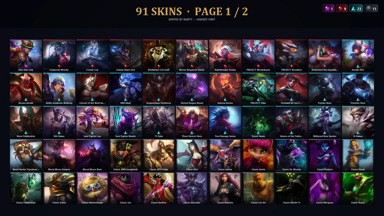 [LoL] | TR | Level 142 | Silver I | 163 Champions | 59 Skins