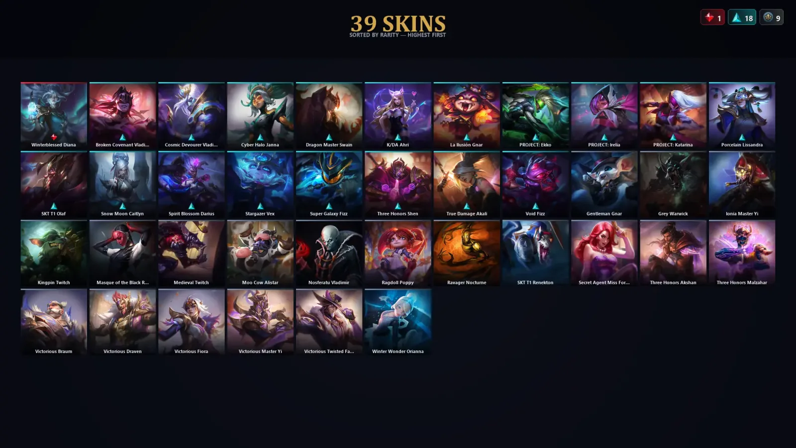 [LoL] | TR | Level 141 | Platinum IV | 172 Champions | 39 Skins — LoL account
