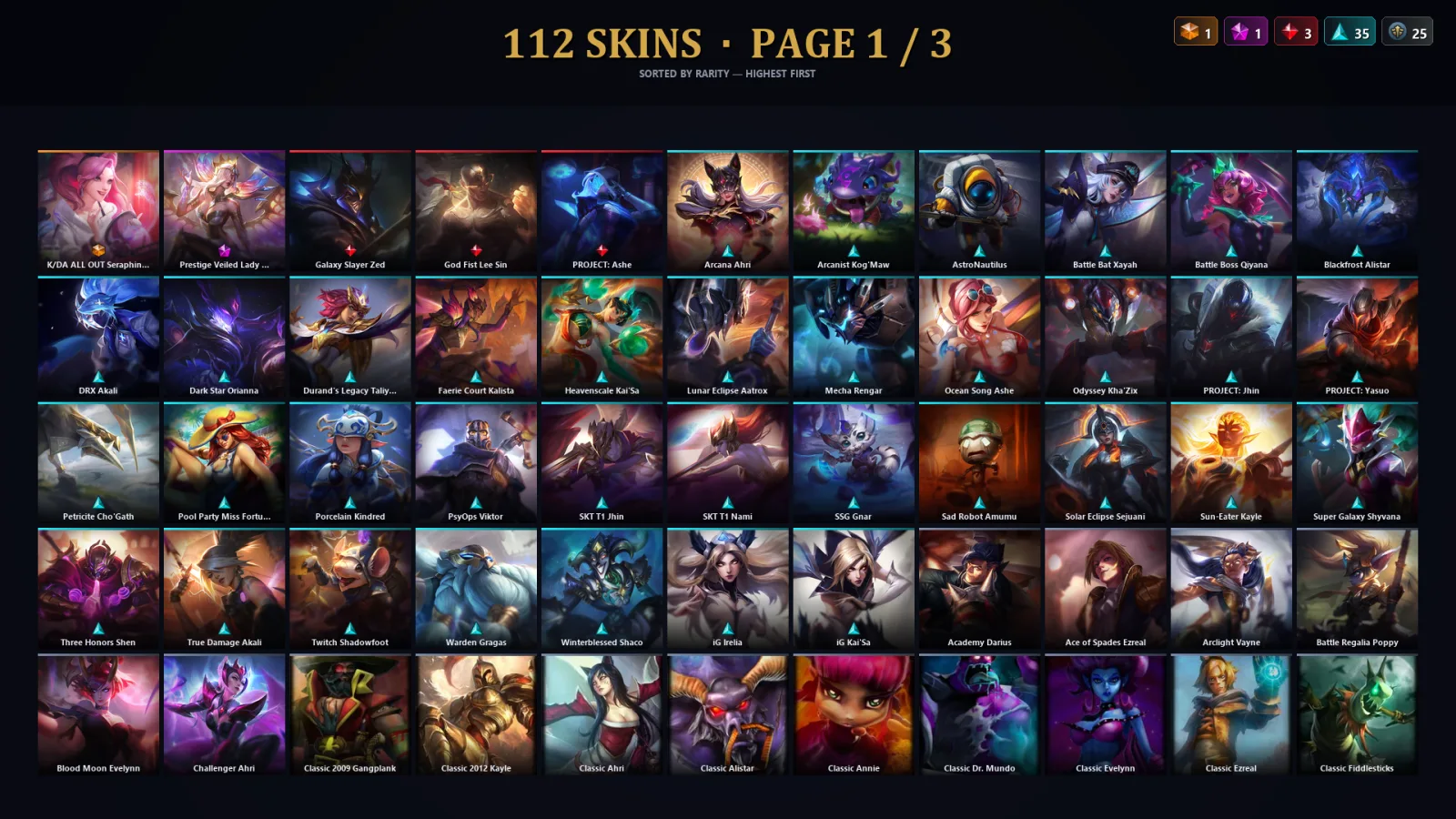 [LoL] | TR | Level 242 | Gold I | 173 Champions | 112 Skins | 38,593 BE