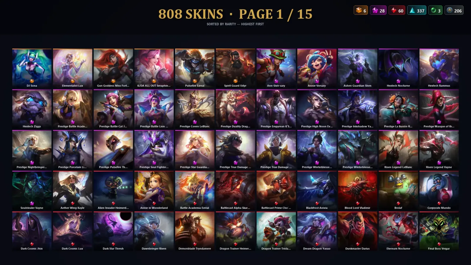 [LoL] | NA | Level 448 | 173 Champions | 808 Skins | 81,715 BE