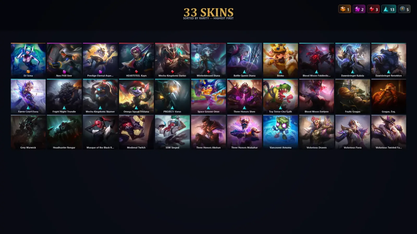 [LoL] | TR | Level 85 | 91 Champions | 33 Skins | 14,180 BE — LoL account