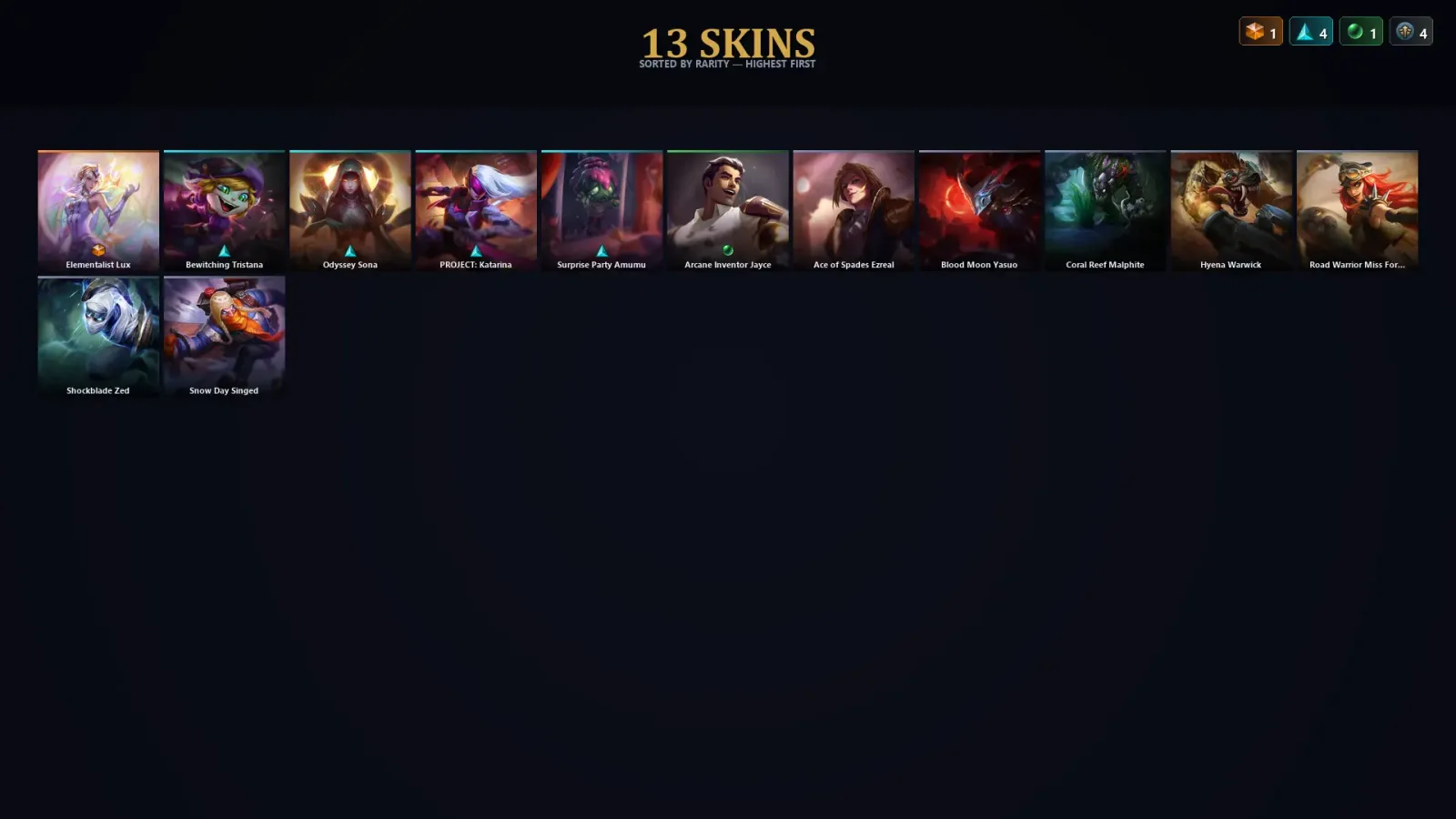 [LoL] | TR | Level 74 | 50 Champions | 13 Skins — LoL account