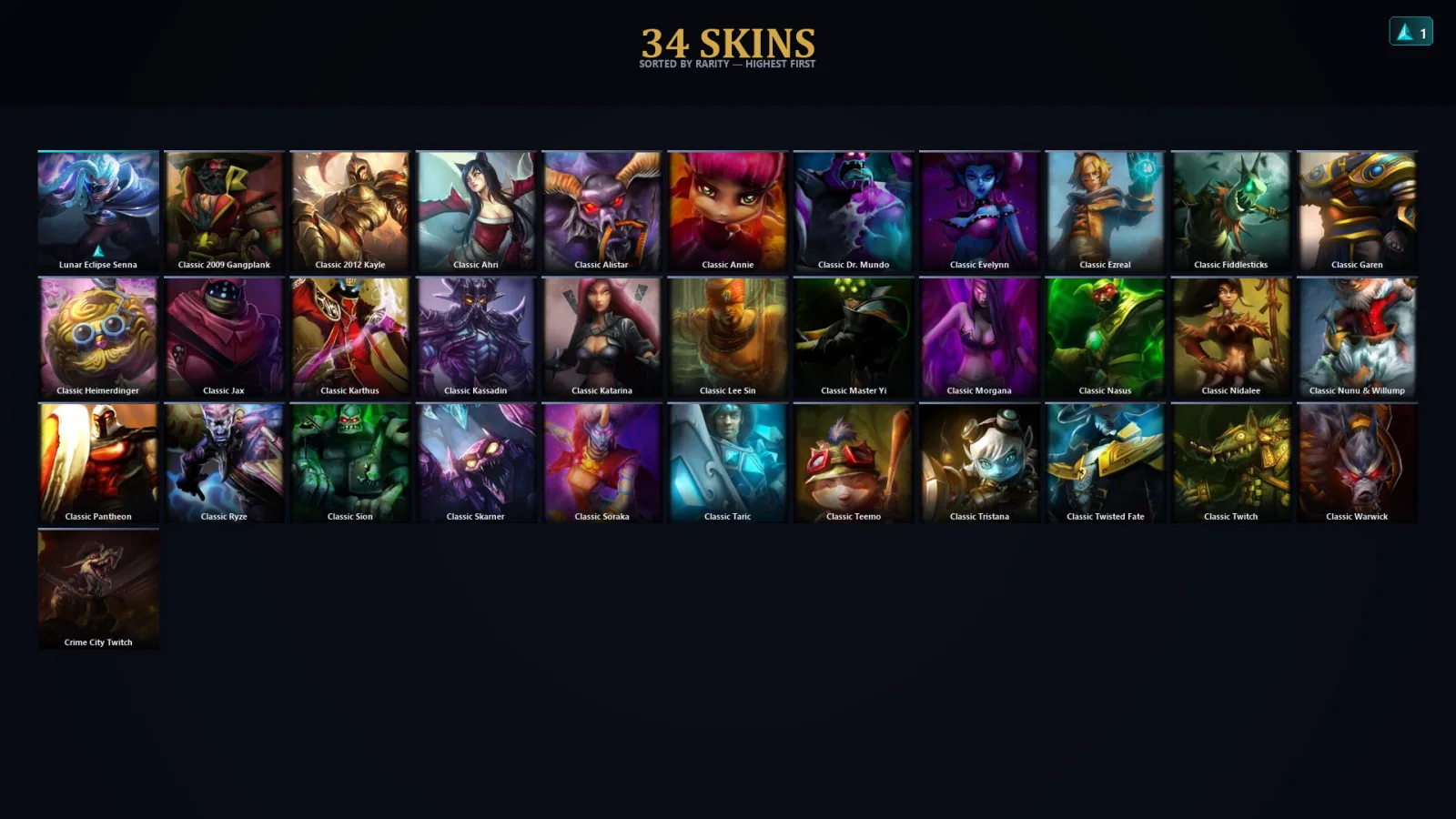 [LoL] | EUW | Level 31 | 21 Champions | 34 Skins