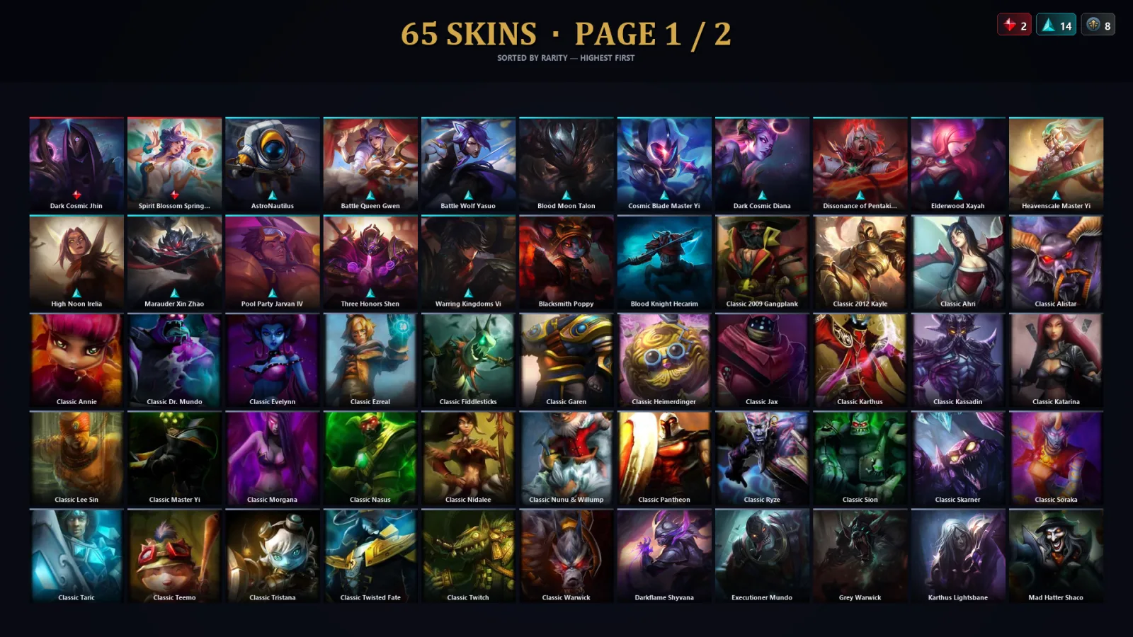 [LoL] | TR | Level 113 | Diamond II | 156 Champions | 33 Skins