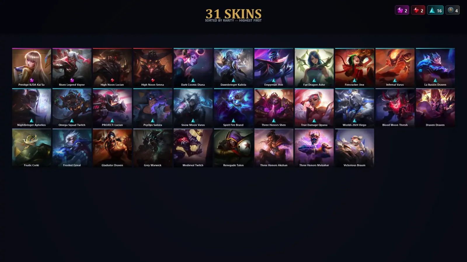 [LoL] | TR | Level 68 | Diamond II | 147 Champions | 31 Skins — LoL account