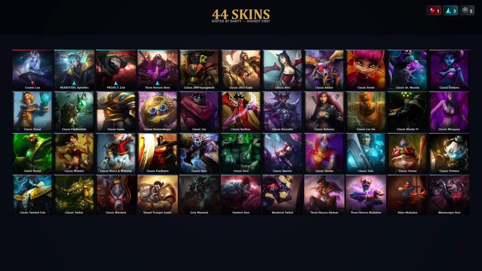 [LoL] | EUW | Level 31 | Silver I | 56 Champions | 44 Skins | 41,155 BE