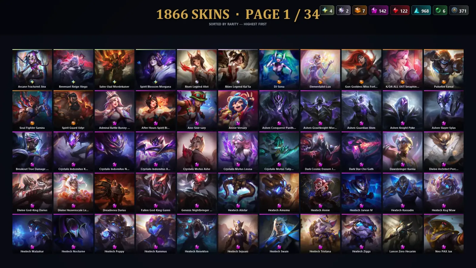 [LoL] | TR | Level 500 | Platinum IV | 172 Champions | 1864 Skins | 130,927 BE — LoL account
