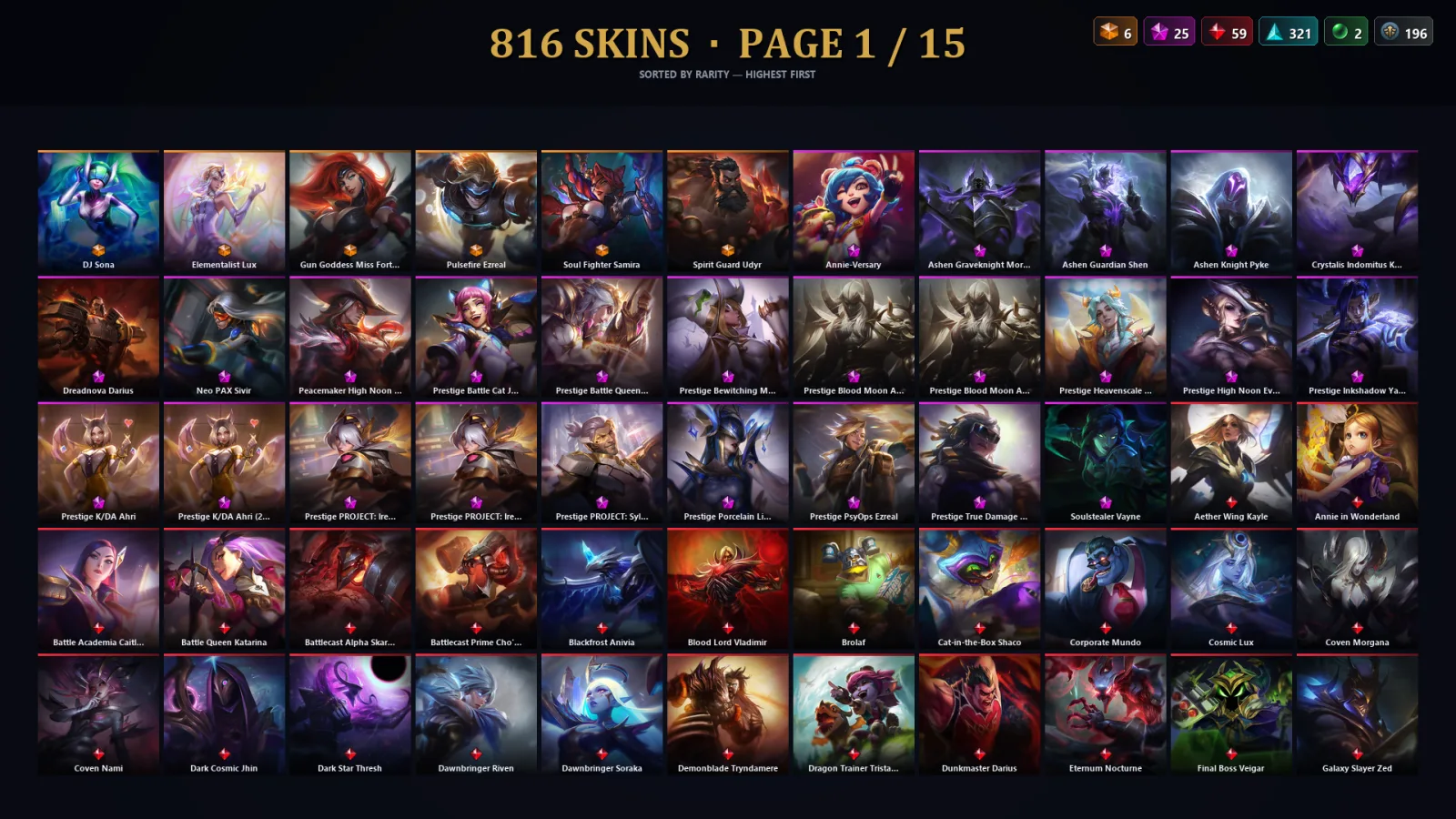 [LoL] | EUW | Level 30 | 173 Champions | 816 Skins | 67,522 BE