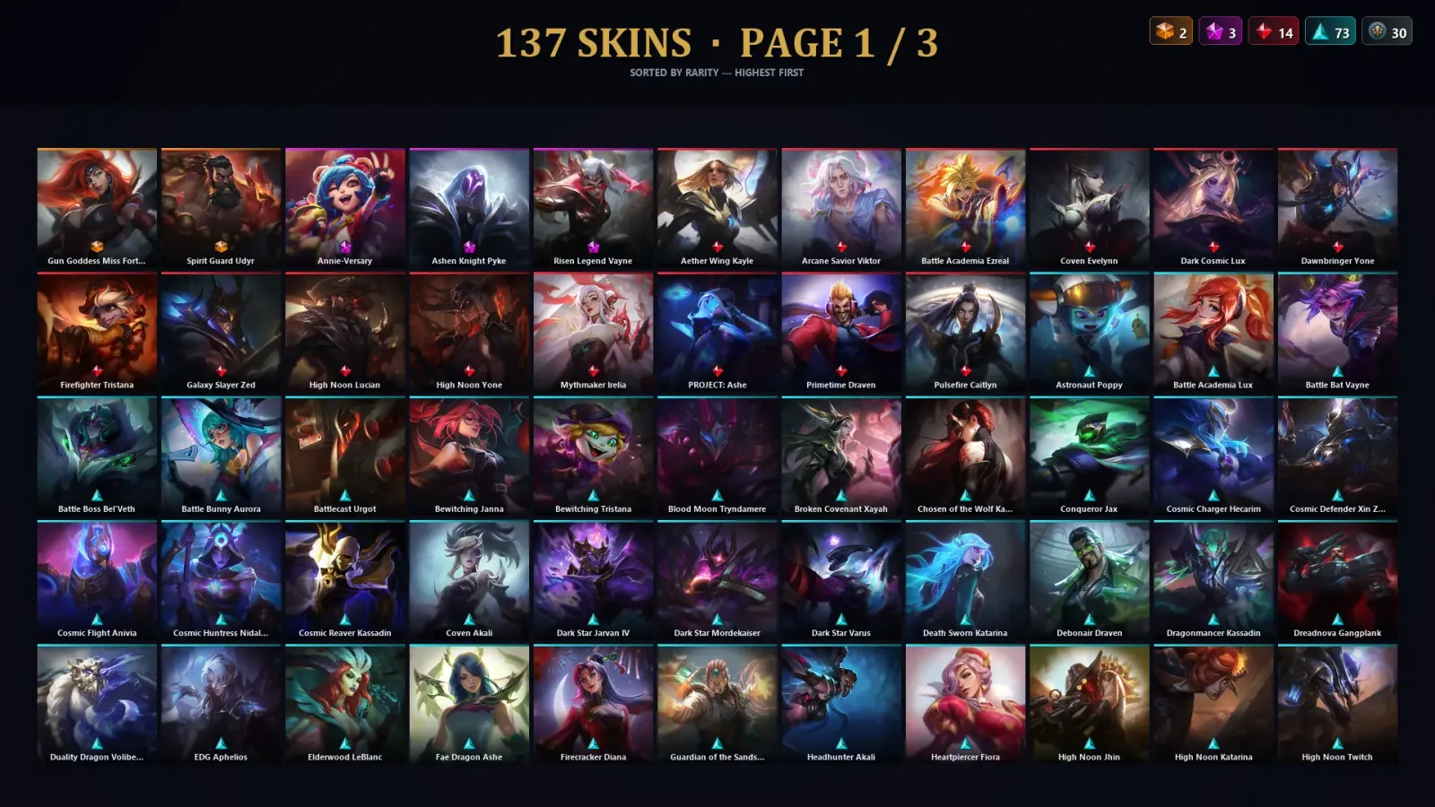 [LoL] | TR | Level 273 | Diamond IV | 161 Champions | 137 Skins