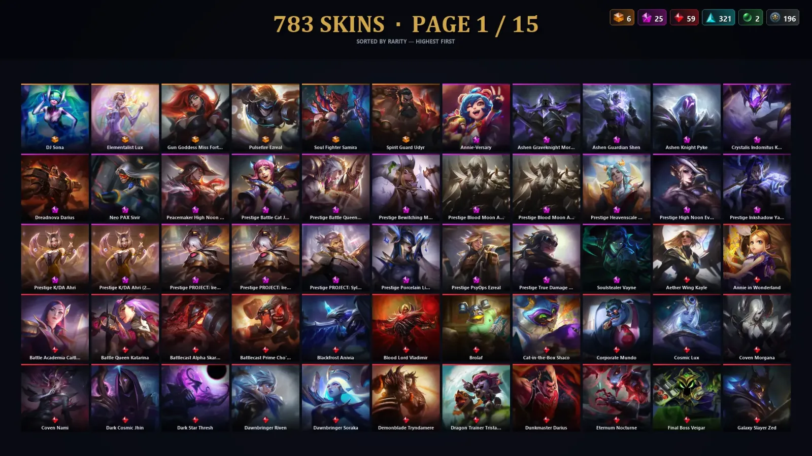 [LoL] | EUW | Level 30 | 172 Champions | 783 Skins | 33,802 BE — LoL account