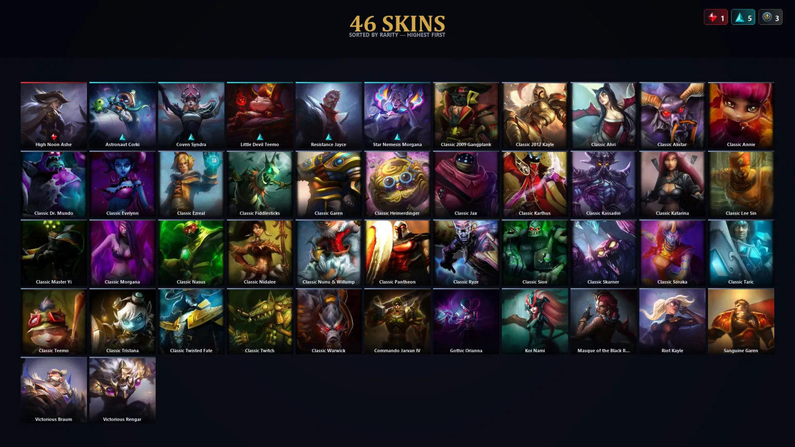 [LoL] | TR | Level 47 | Diamond IV | 104 Champions | 46 Skins
