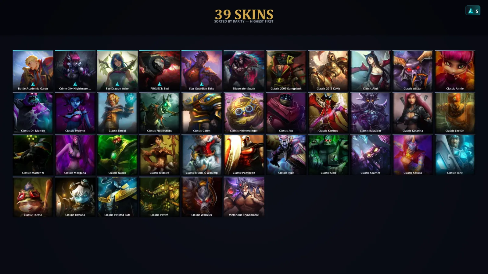 [LoL] | EUW | Level 36 | Silver II | 61 Champions | 39 Skins
