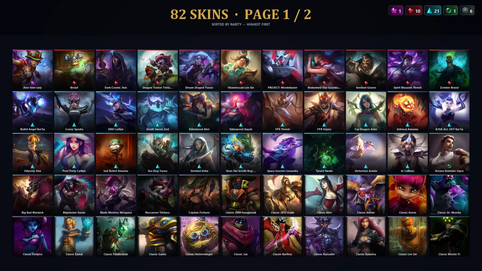 [LoL] | TR | Level 172 | Diamond III | 144 Champions | 50 Skins | 74,444 BE